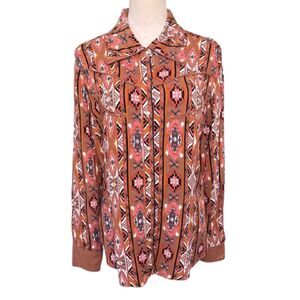 Wrangler Women's X Lainey Wilson Chestnut Checotah Snap Front Shirt Large